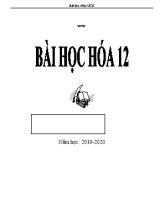 Bài học Hóa 12 - Năm học 2019-2020 (Ban cơ bản)